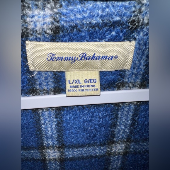 Tommy Bahama Flannel Robe Marlin Logo L/XL Polyester - Picture 5 of 10